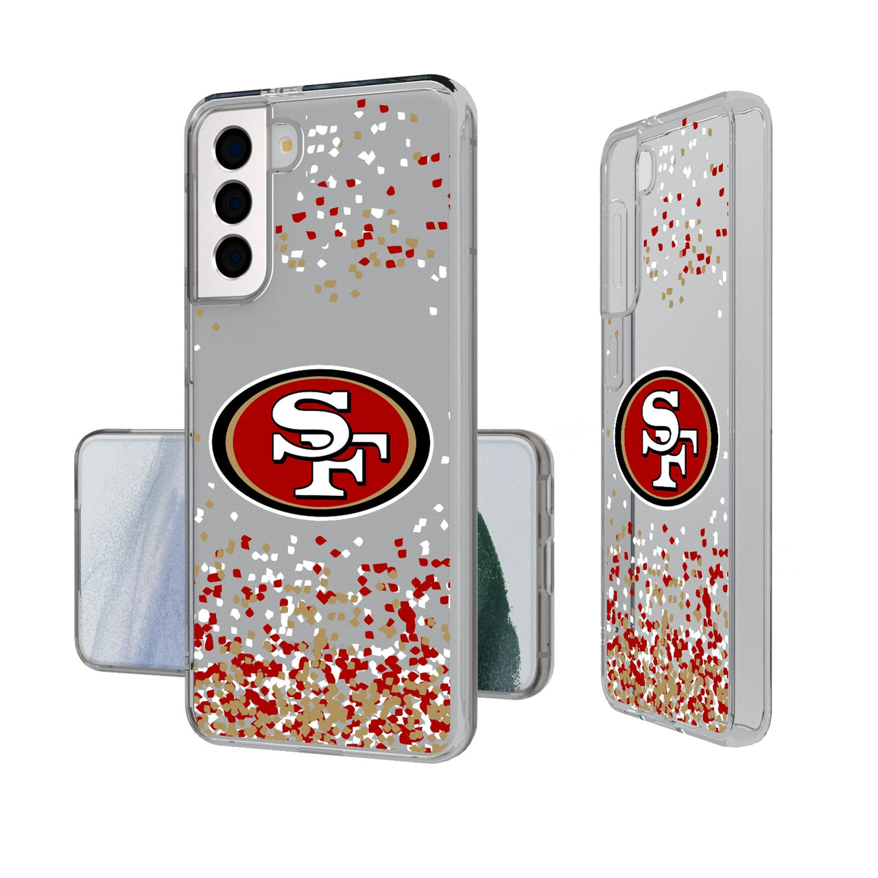 San Francisco 49ers Confetti Clear Phone Case-0