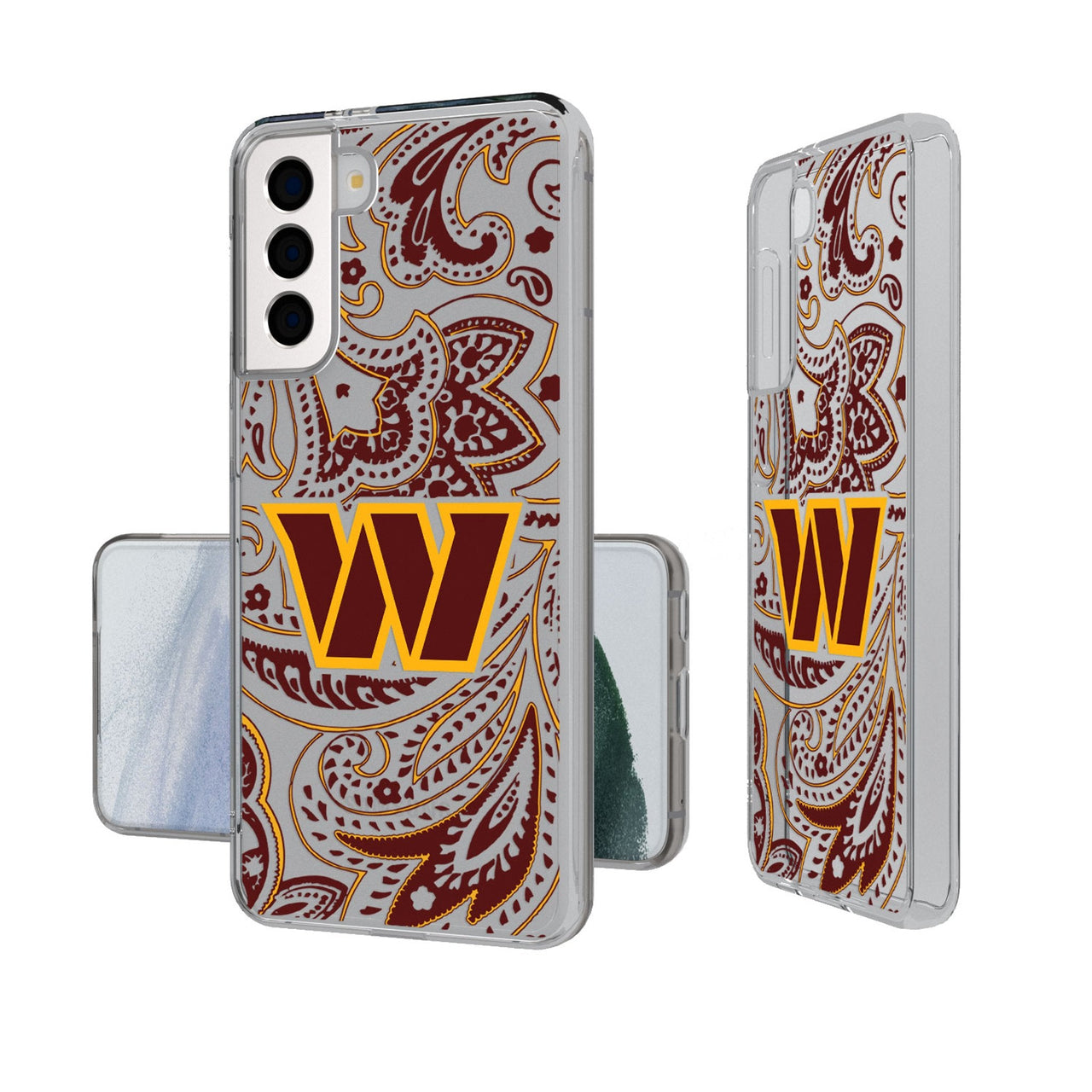 Washington Commanders Paisley Clear Phone Case-0