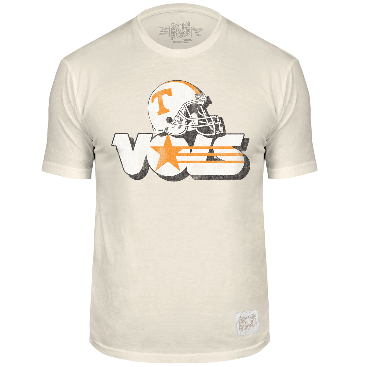 Tennessee Volunteers Helmet "Star Vols" Vintage Tshirt - Natural