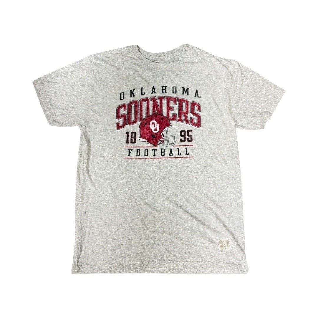 Oklahoma Sooners Relay Grey Helmet Vintage Tshirt