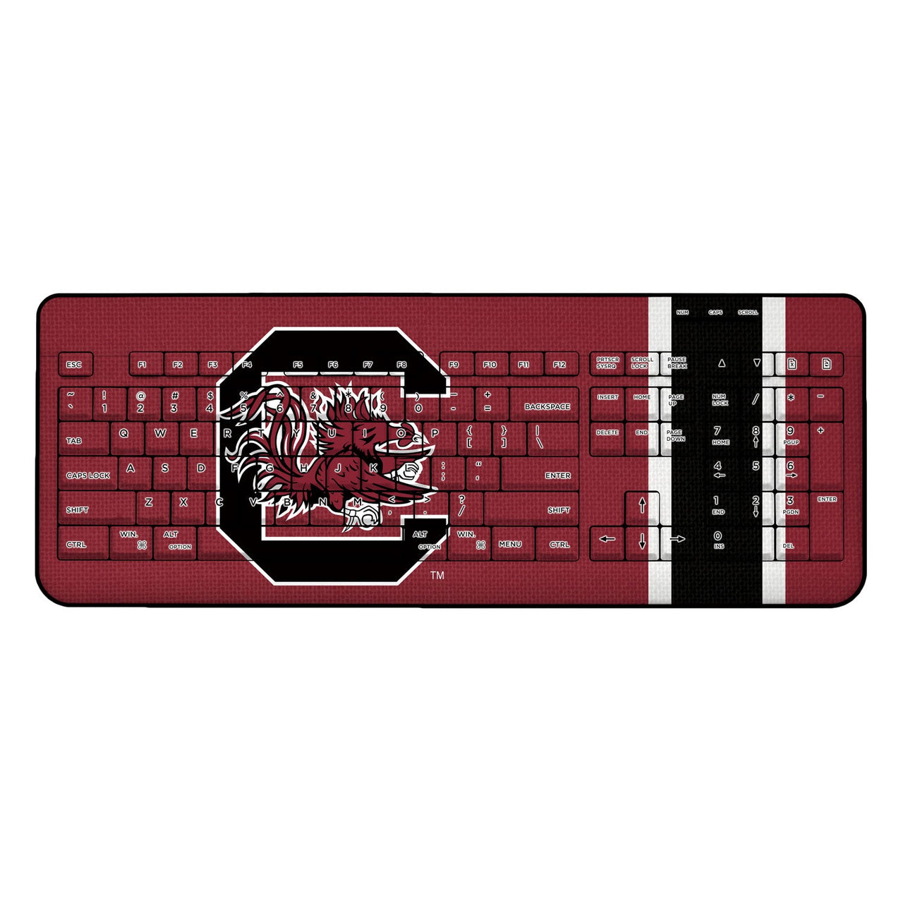 South Carolina Fighting Gamecocks Stripe Wireless USB Keyboard-0