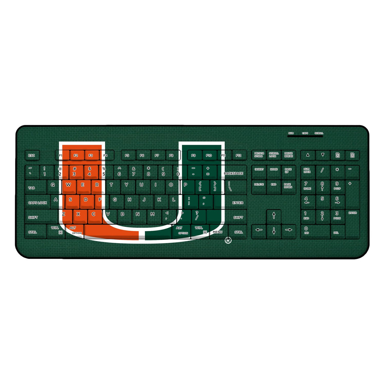 Miami Hurricanes Solid Wireless USB Keyboard-0