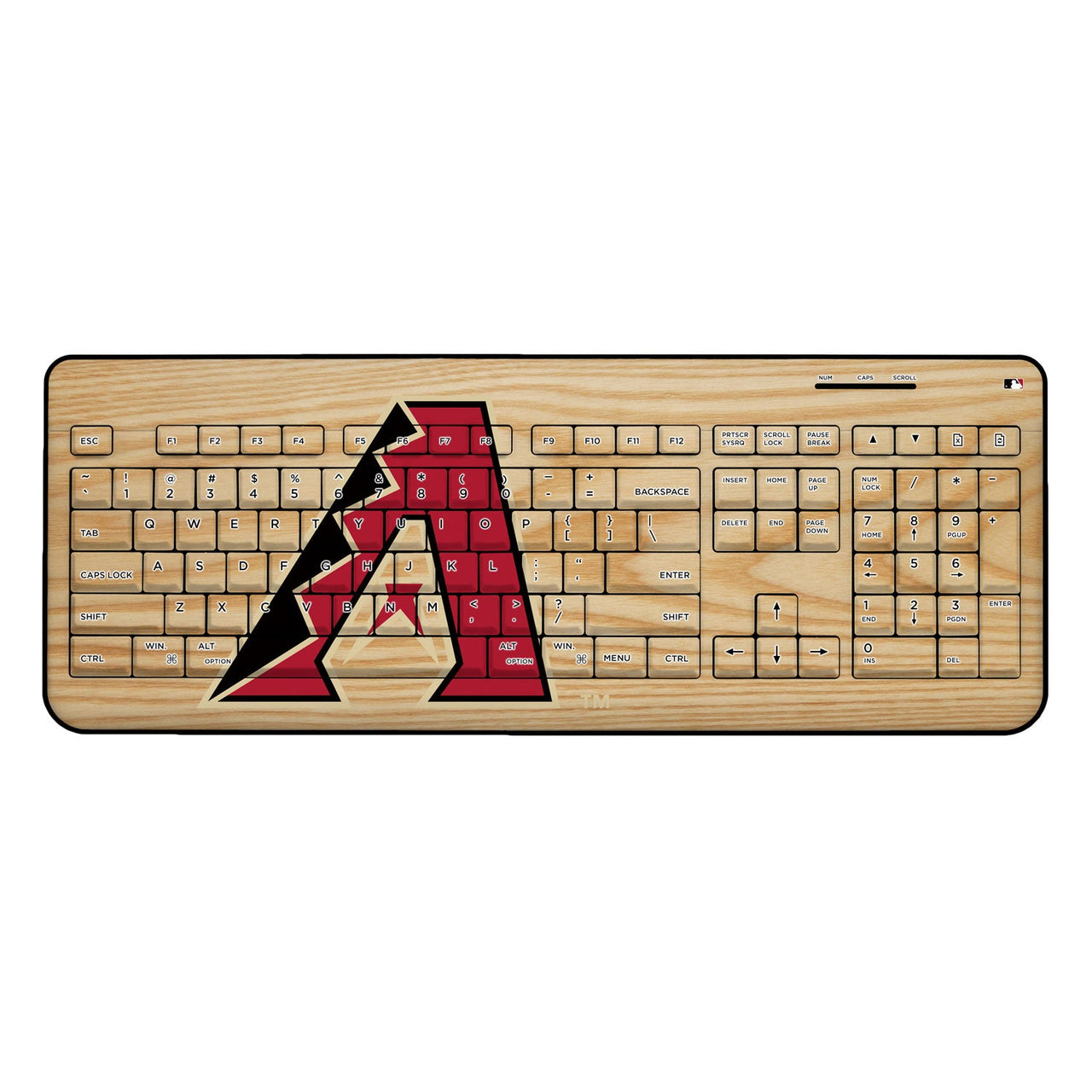 Arizona Diamondbacks D-Backs Wood Bat Wireless USB Keyboard-0