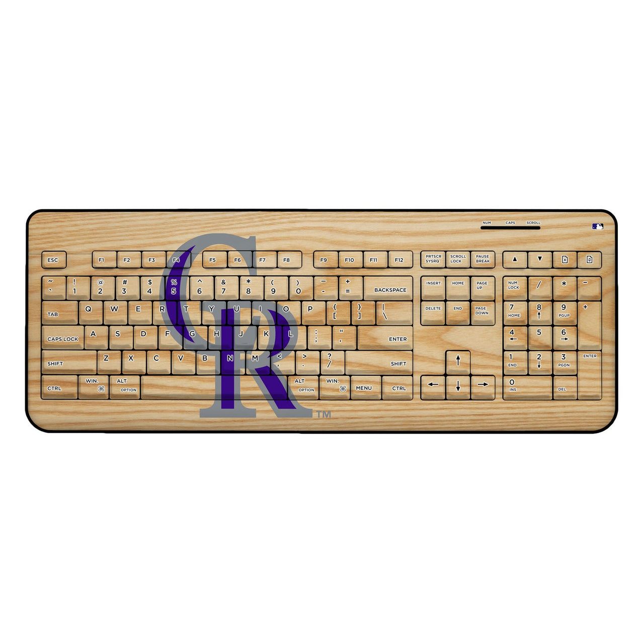 Colorado Rockies Rockies Wood Bat Wireless USB Keyboard-0