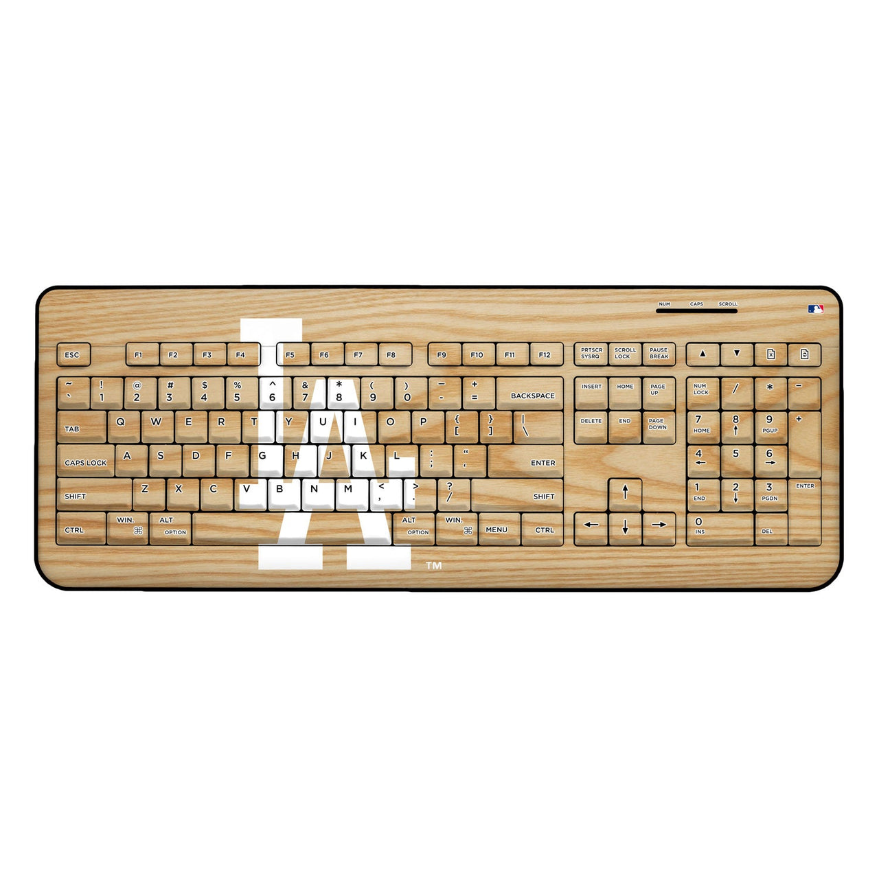 LA Dodgers Dodgers Wood Bat Wireless USB Keyboard-0