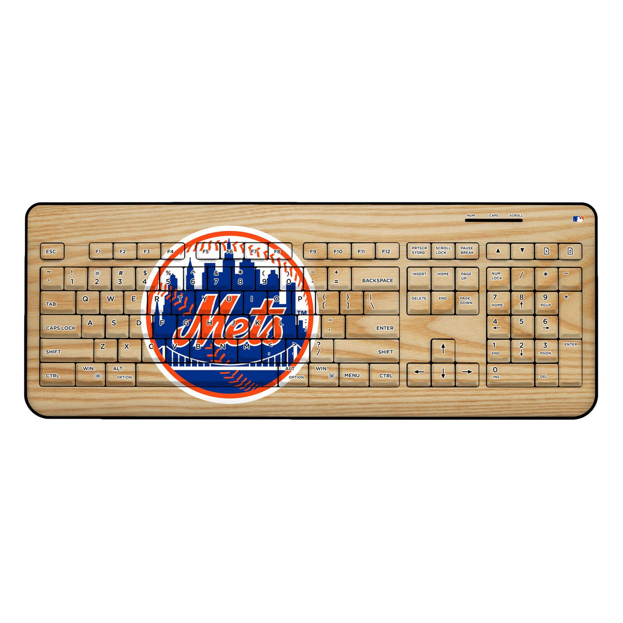 New York Mets Mets Wood Bat Wireless USB Keyboard-0