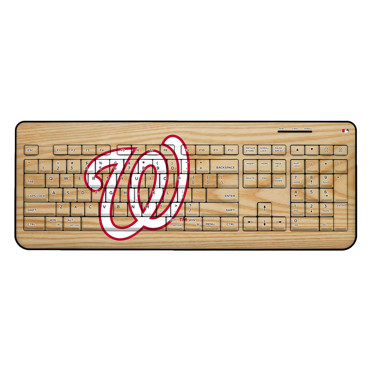 Washington Nationals Nationals Wood Bat Wireless USB Keyboard-0