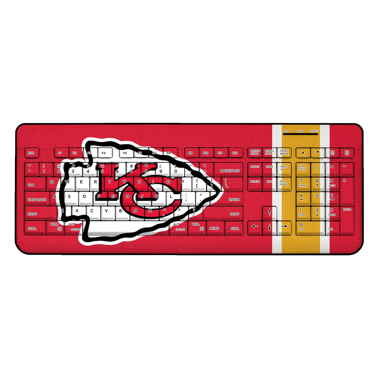 Kansas City Chiefs Stripe Wireless USB Keyboard-0