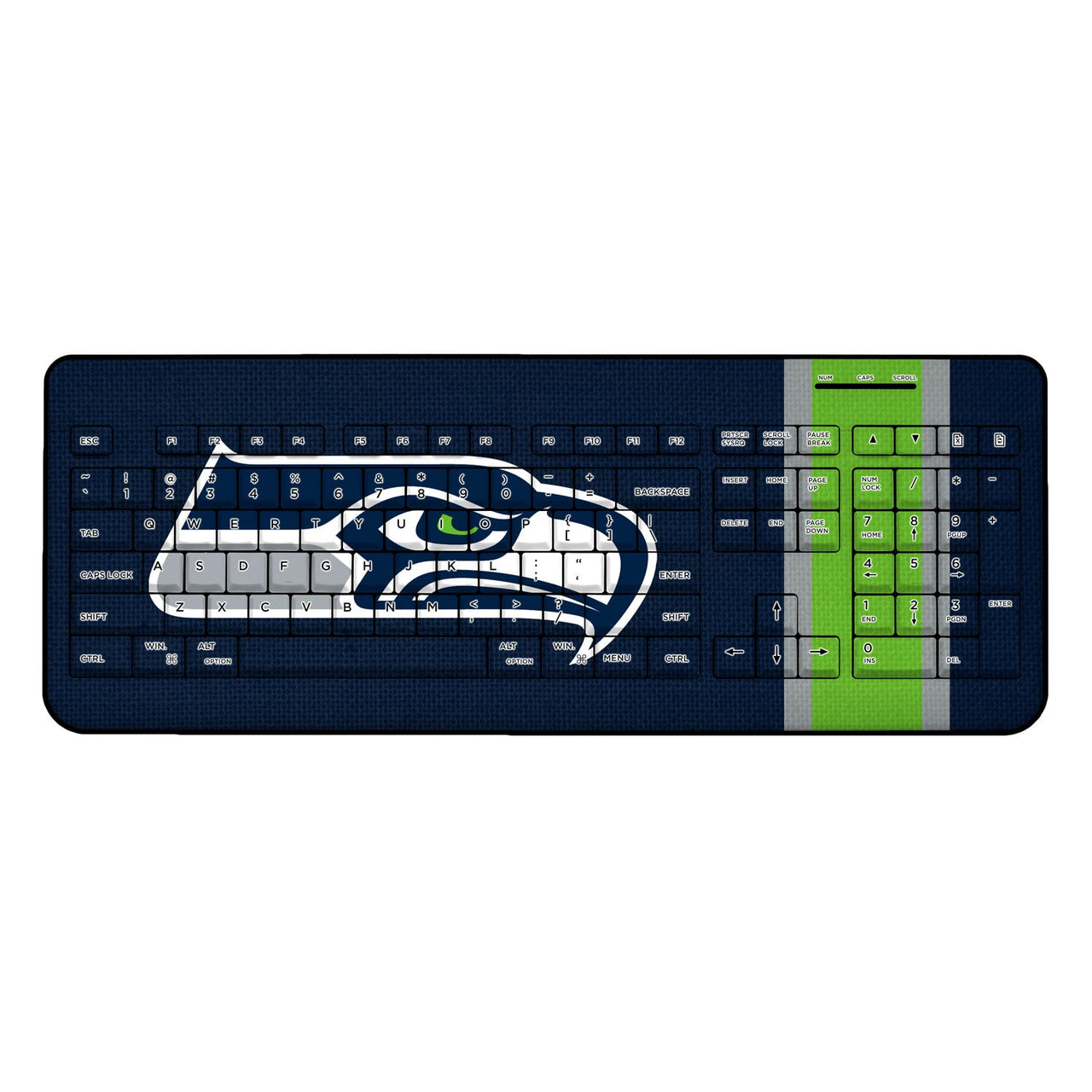 Seattle Seahawks Stripe Wireless USB Keyboard-0