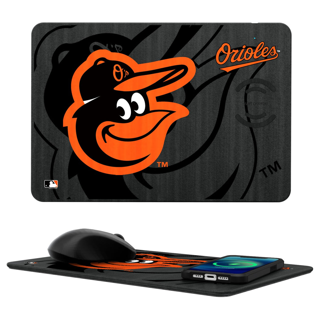 Baltimore Orioles Tilt 15-Watt Wireless Charger and Mouse Pad-0