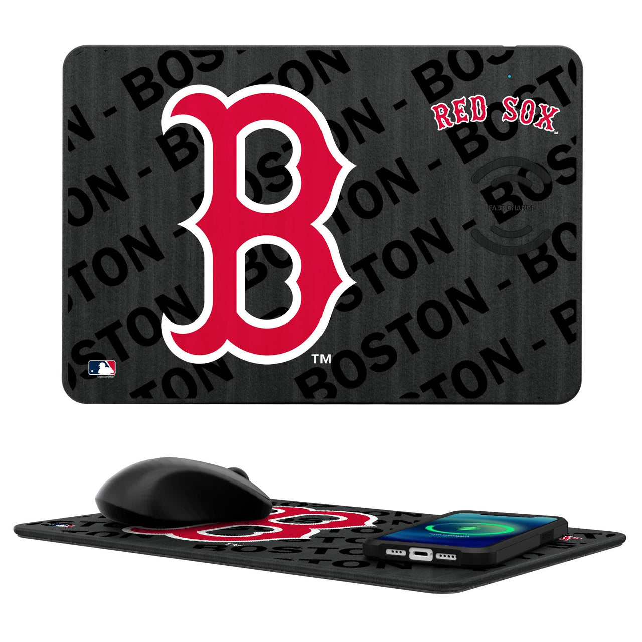 Boston Red Sox Tilt 15-Watt Wireless Charger and Mouse Pad-0