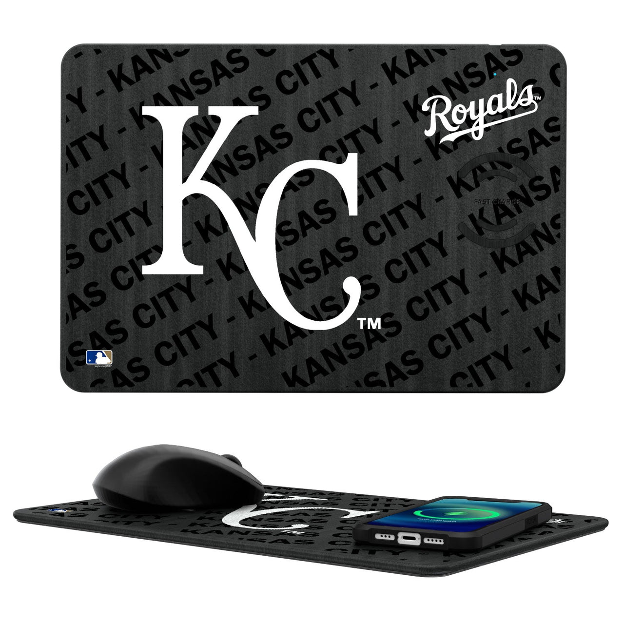 Kansas City Royals Tilt 15-Watt Wireless Charger and Mouse Pad-0