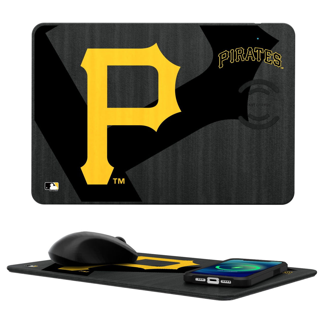 Pittsburgh Pirates Tilt 15-Watt Wireless Charger and Mouse Pad-0