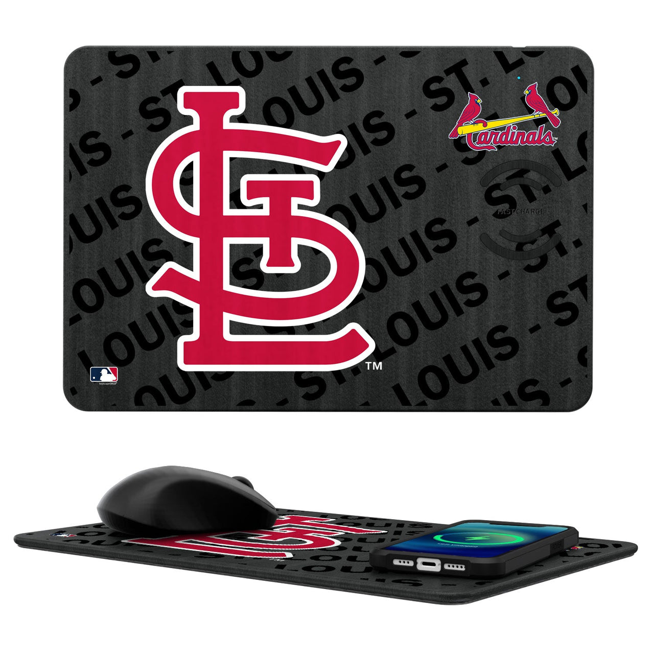 St Louis Cardinals Tilt 15-Watt Wireless Charger and Mouse Pad-0