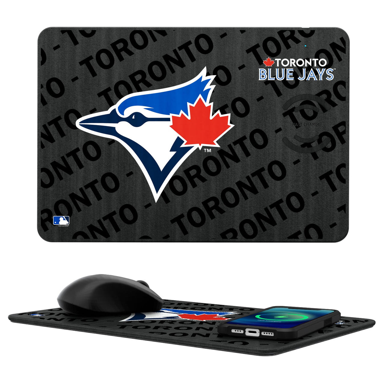 Toronto Blue Jays Tilt 15-Watt Wireless Charger and Mouse Pad-0