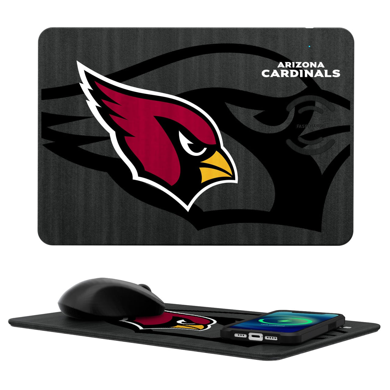 Arizona Cardinals Tilt 15-Watt Wireless Charger and Mouse Pad-0