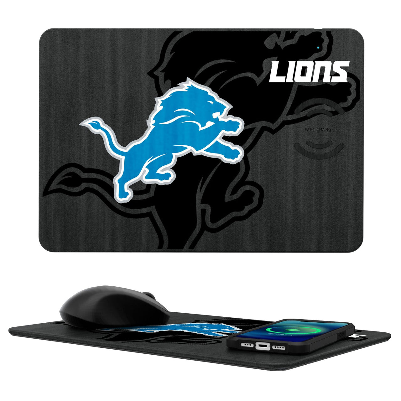 Detroit Lions Tilt 15-Watt Wireless Charger and Mouse Pad-0