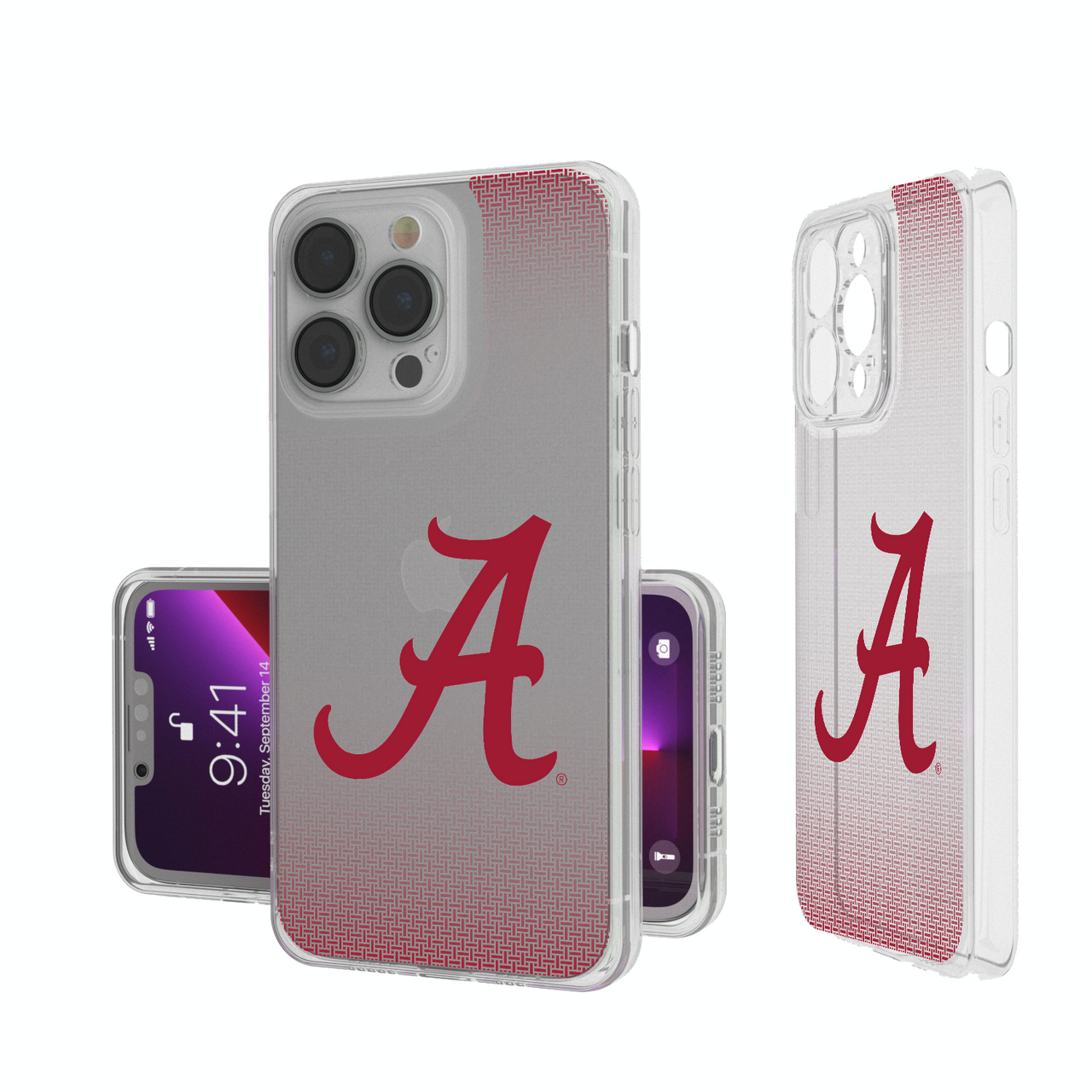 Alabama Crimson Tide Linen Clear Phone Case-0