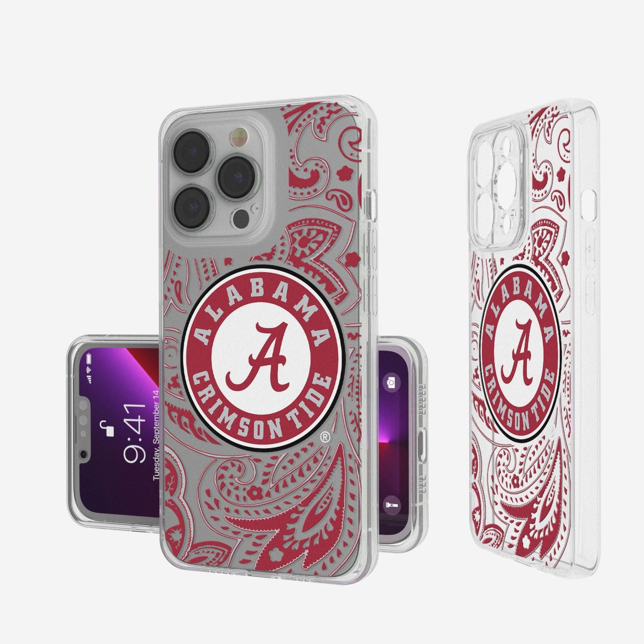 Alabama Crimson Tide Paisley Clear Case-0