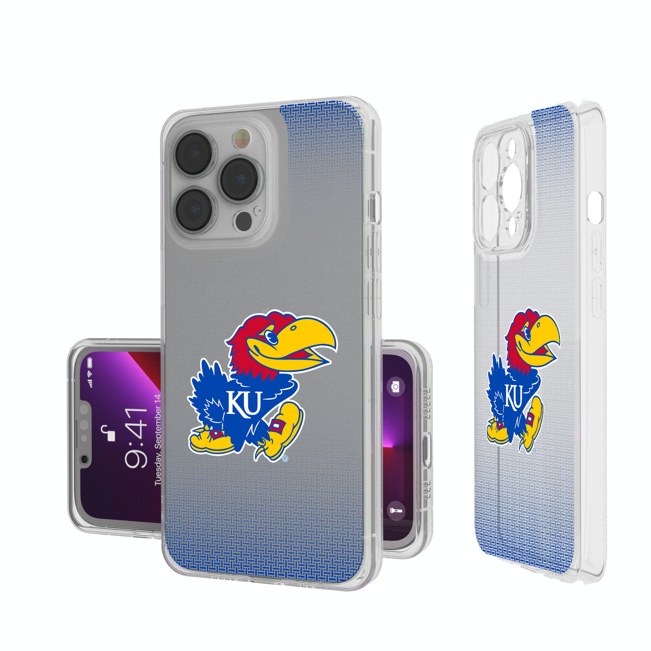 Kansas Jayhawks Linen Clear Phone Case-0