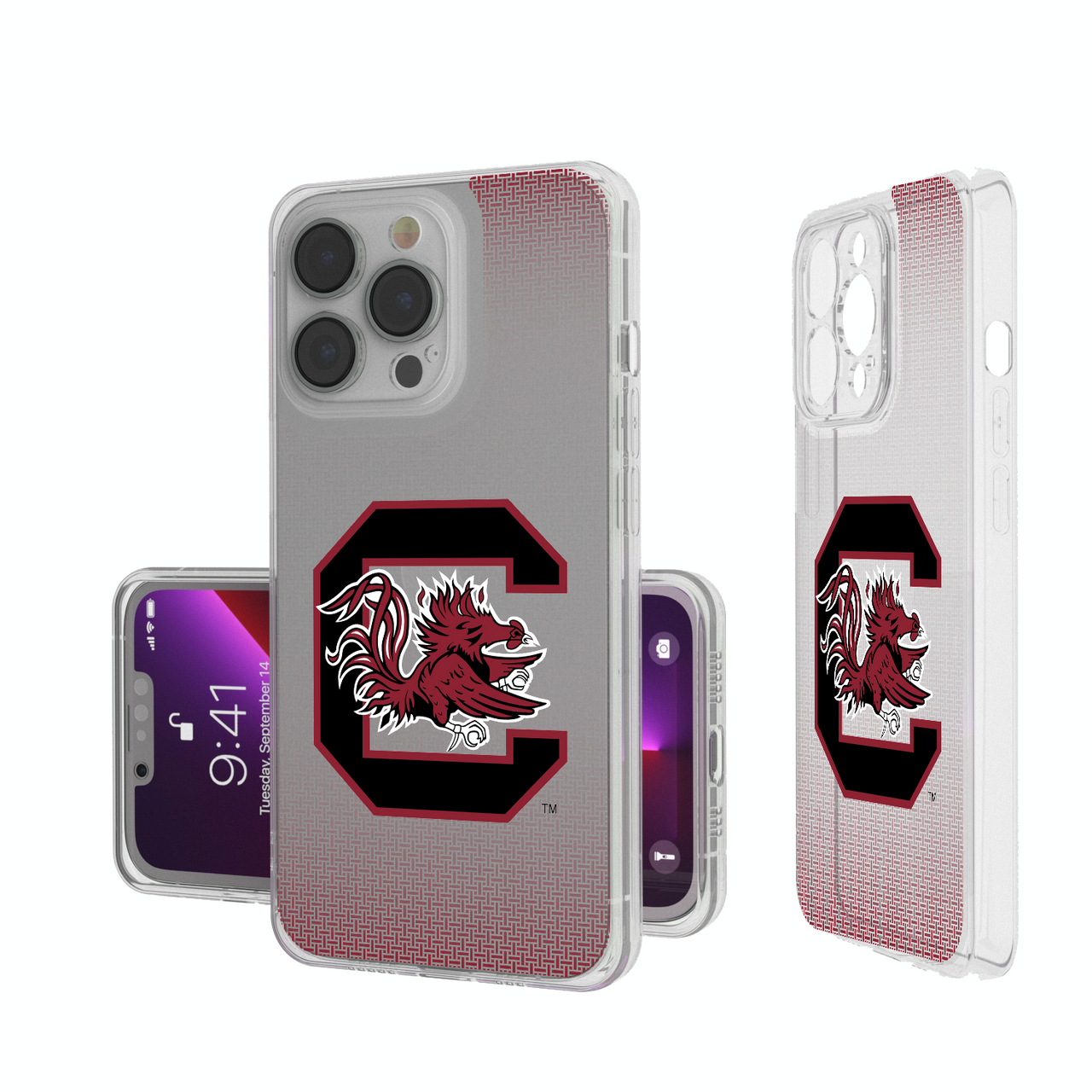 South Carolina Fighting Gamecocks Linen Clear Phone Case-0