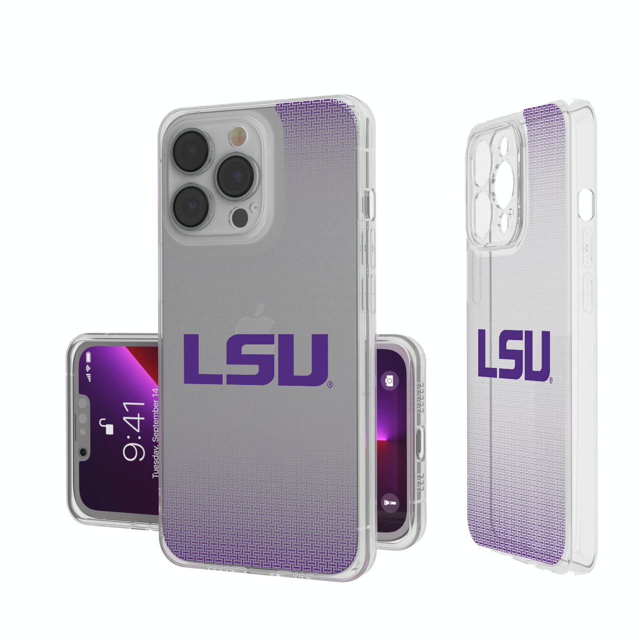 Louisiana State University Tigers Linen Clear Phone Case-0