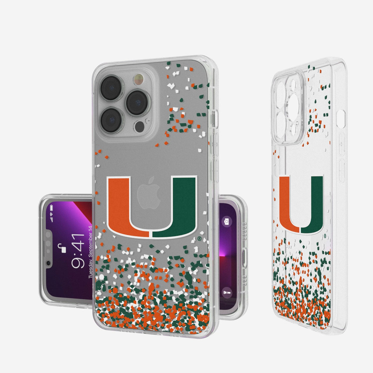 Miami Hurricanes Confetti Clear Case-0