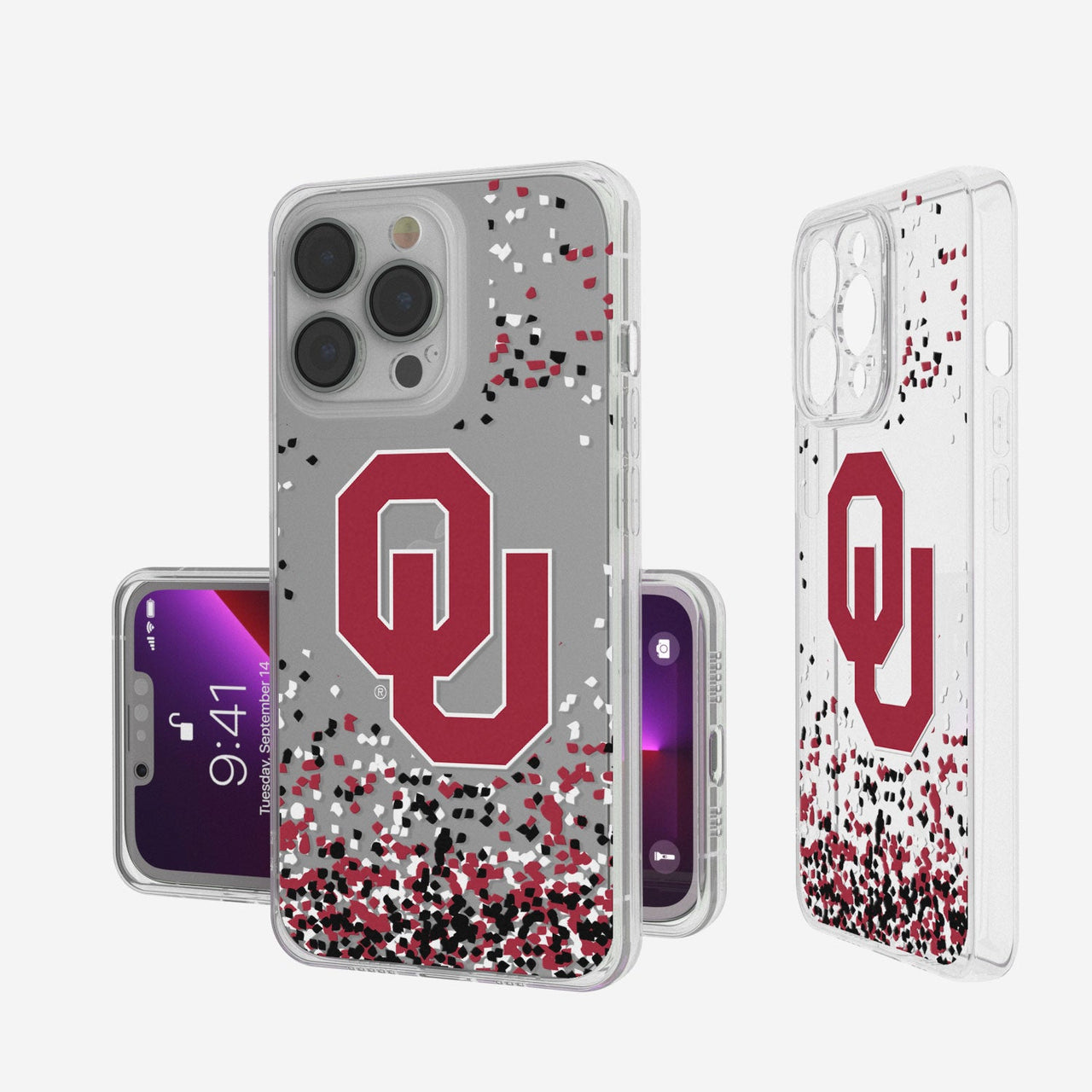 Oklahoma Sooners Confetti Clear Case-0