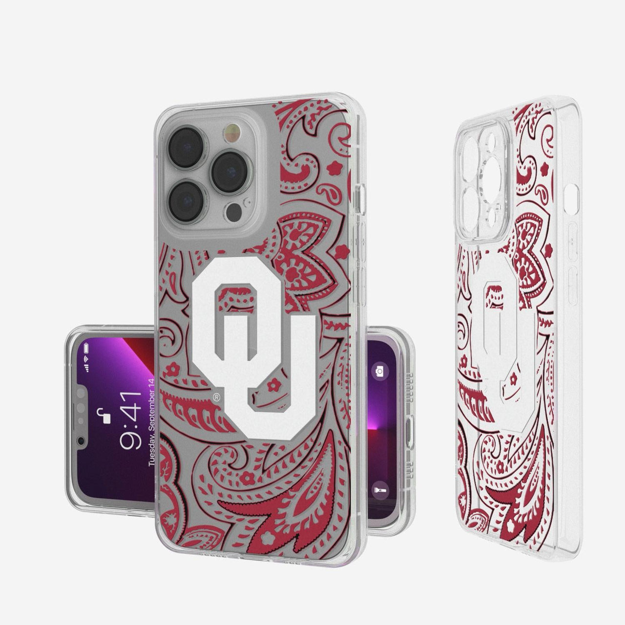 Oklahoma Sooners Paisley Clear Case-0