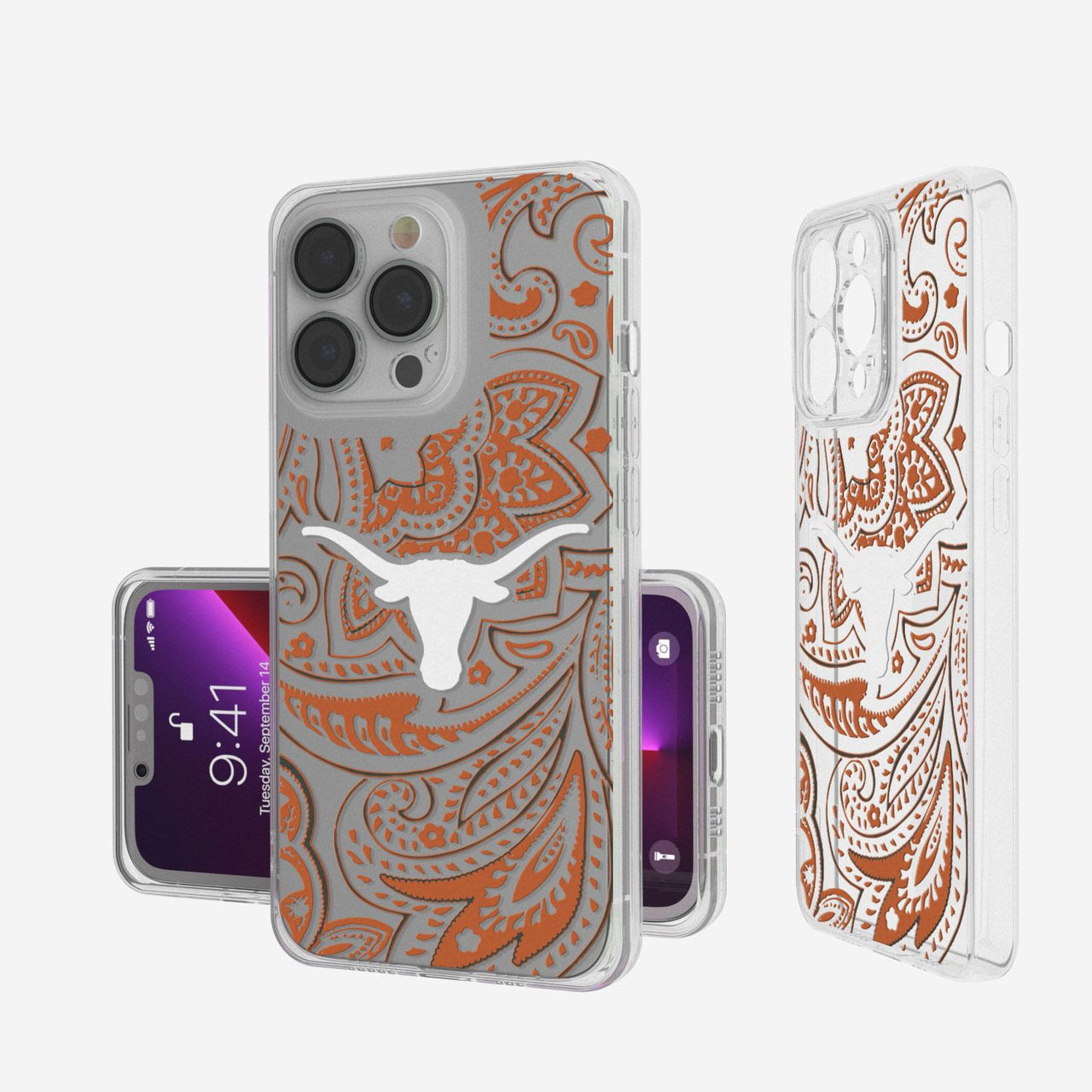 Texas Longhorns Paisley Clear Case-0