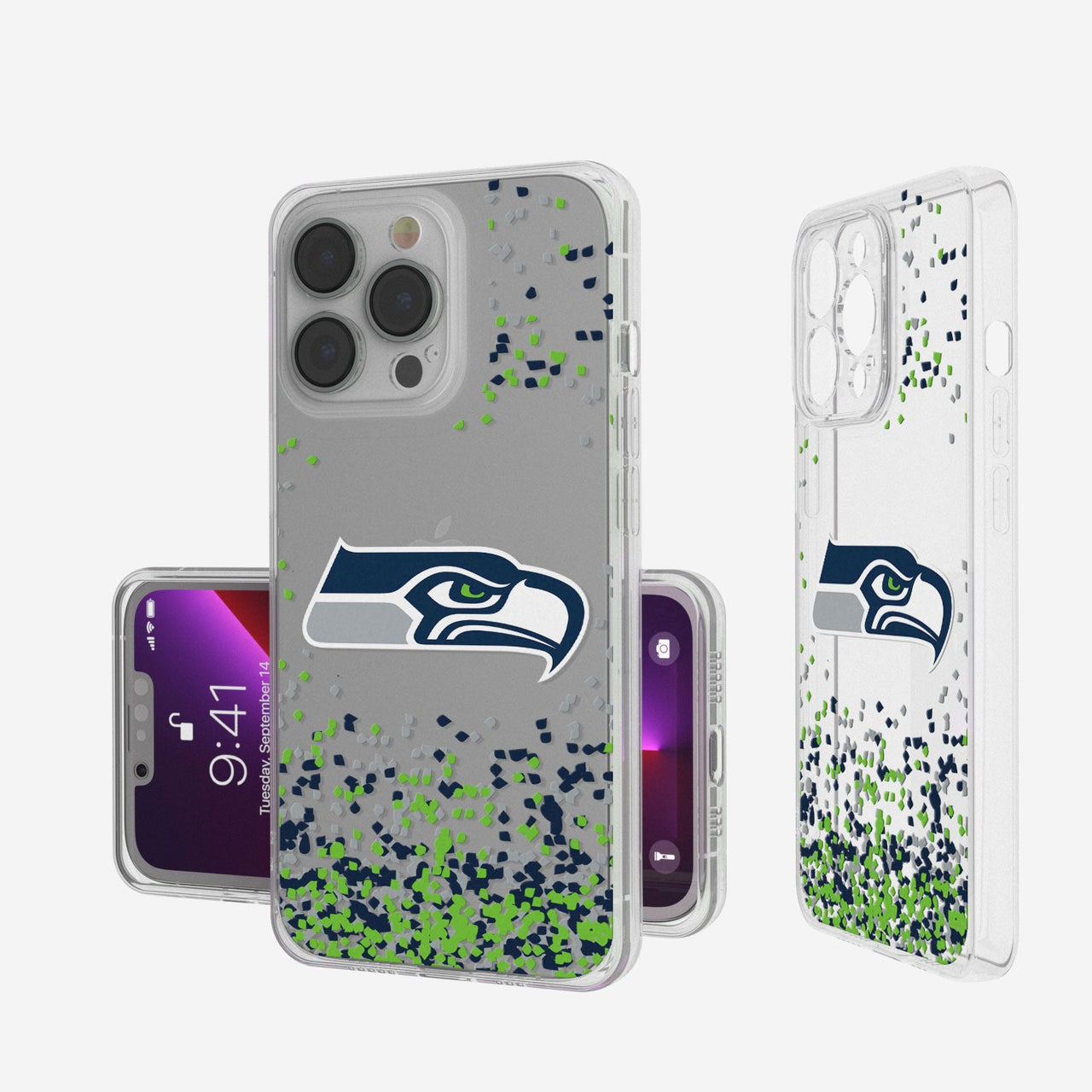 Seattle Seahawks Confetti Clear Case-0