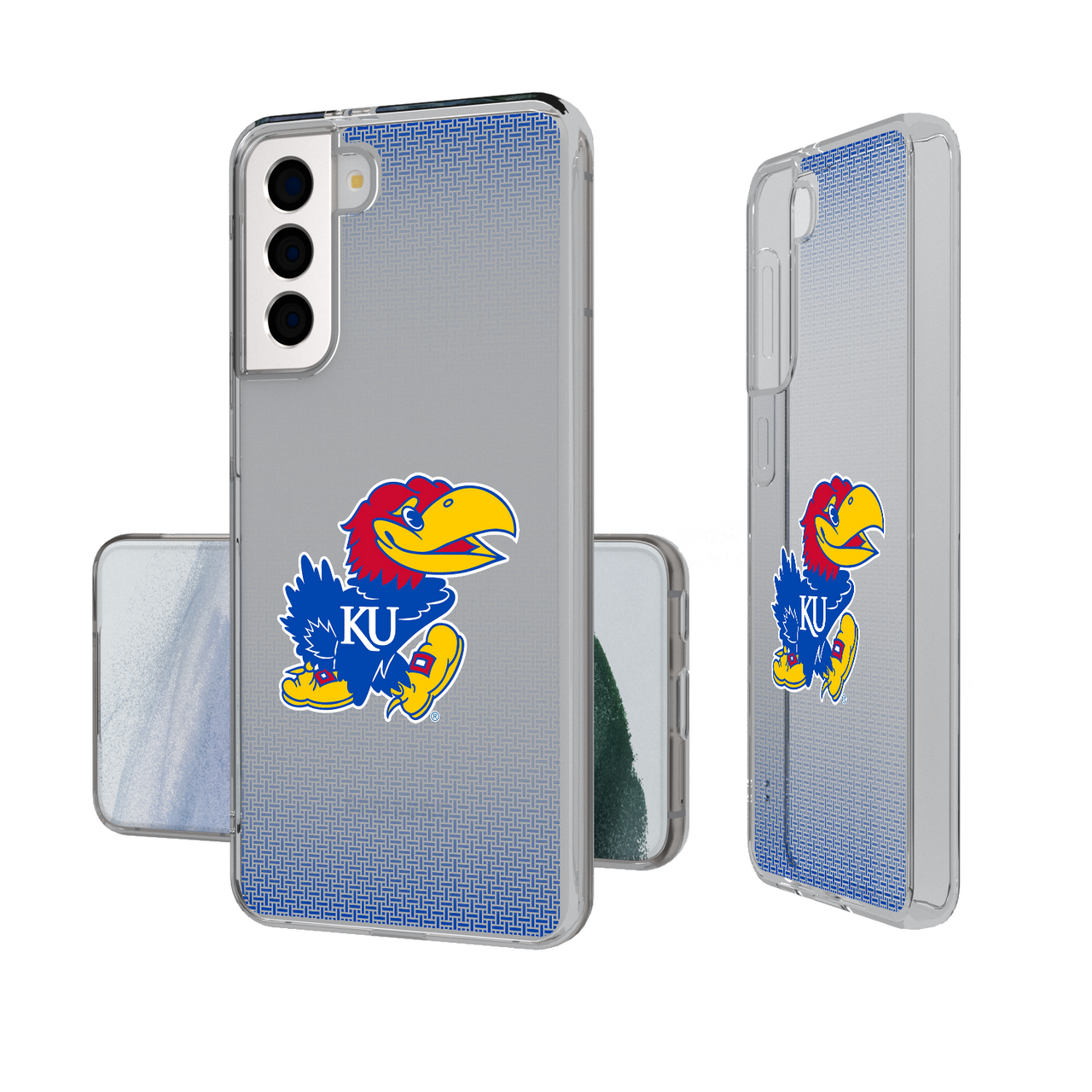 Kansas Jayhawks Linen Clear Phone Case-1