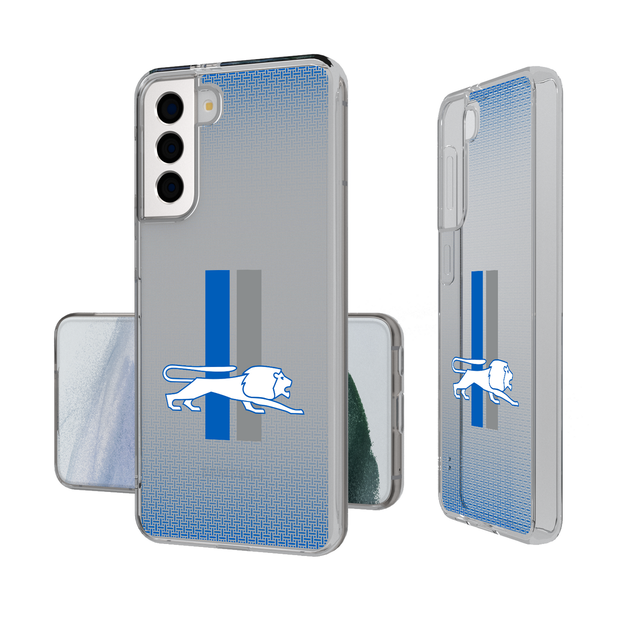 Detroit Lions Retro Linen Clear Phone Case-1